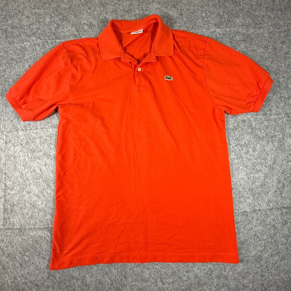 Lacoste Polo Shirt Mens 6 Orange Short Sleeve Cotton Pique Classic Logo
